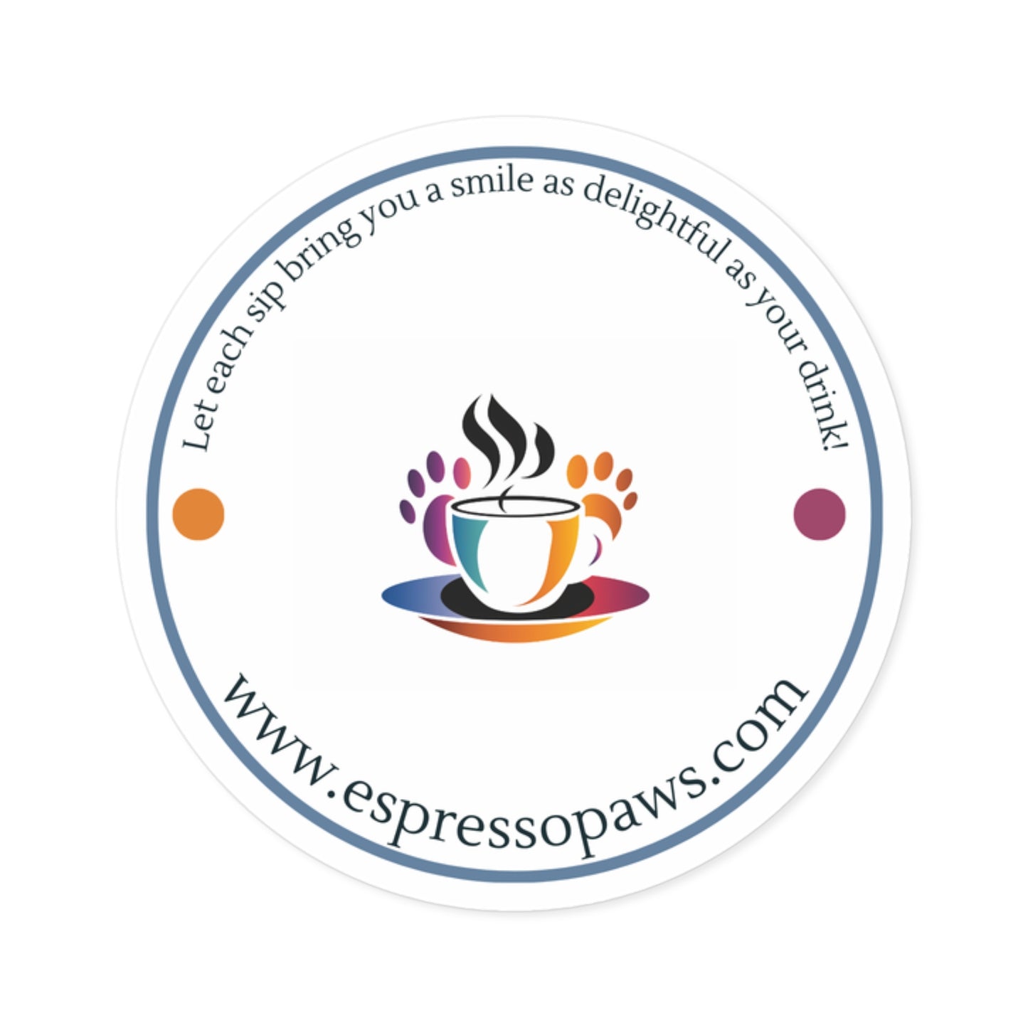 Espresso Paws Logo Round Stickers - Indoor\Outdoor